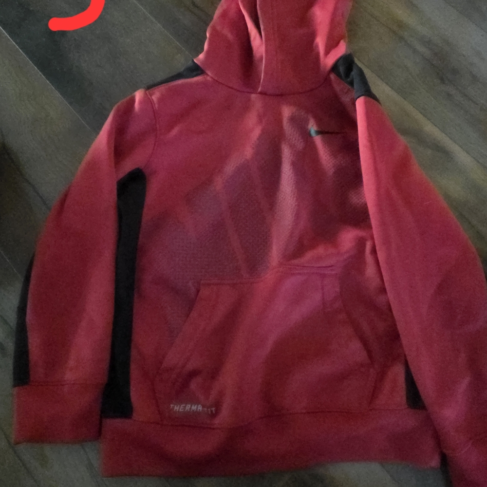 Nike Red and Black Hoodie